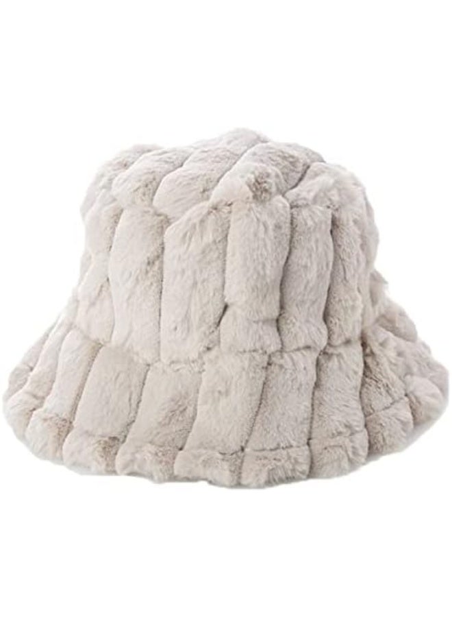 Women's winter hat made of plush fur, multi-colored - Image 1